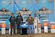 Niece Motorsports in victory lane at Kansas.  (L-R) are Cody Efaw, general manager; Phil Gould, crew chief; Al Niece, owner of Niece Equipment, Buda, Texas, and Niece Motorsports; and driver Ross Chastain.
(TKP-PHOTOGRAPHY photo) 