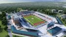 Artist’s rendering of what the $74M Hancock Whitney Stadium complex will look like by the start of the 2020 football season.
(University of South Alabama photo) 