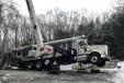 A National NBT45-1 boom truck removing trees at a residence in Oxford, Conn.