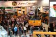 Crowds gather at the John Deere exhibit. 