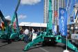Buyers flocked to the Maeda booth, which was located at the Festival Grounds. Maeda USA distributes a line of mini-cranes for limited access and confined space lifting. 
