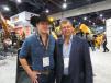 Country music star Jon Pardi (L) was at the Case booth with Case dealer Mike Savastio, president and CEO of Groff Tractor & Equipment Holdings. 
