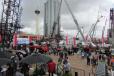 Link-Belt showcased several cranes in the Festival Lot, including its 100, 110 truck crane, 120 rough terrain and 175 AT. 