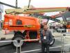 JLG Industries’ Jason Carothers was at the show to talk about the company’s innovative 670SJ self-leveling boom lift, designed for uneven worksite conditions. 