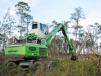 The Sennebogen 718 E working to clear trees damaged by Hurricane Michael in the Florida Panhandle.  