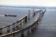 The overall length of the bridge from shore-to-shore, including the causeway, is 4.35 mi. eastbound and 4.33 mi. westbound.