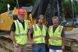 (L-R): Greg Hurlburt, W.I. Clark sales representative, and Blake and Joe Correia, both of Correia Excavators Inc. 