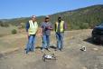 Sweatt Construction’s (L-R) Doug Fortner, Chance Milligan and Jalan Barnett fly the Kespry drone to survey the Swastika Mine Restoration project in Northern New Mexico.  The drone survey increased accuracy and saved money over traditional survey methods, according to Fortner. 