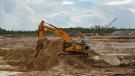The Hyundai HX520L excavator is among the equipment being used on the Brightline project. 