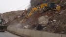 Hawbaker crews remove boulders removal and perform slope stabilization before excavation in PMG narrow. 
