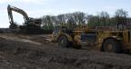 Crews build a new road bed in Dodge County for the Highway 14 expansion project.
(MnDOT photo)