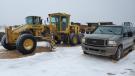 Crews from Drewery Construction, based in Nacogdoches, Texas, helped clear snow off highways. 
