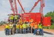 Forty students participated in a field day class and watched the crawler crane be assembled and tested.
