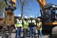 (L-R): Craig Sickler, vice president of operations of New England Road Equipment; Louis Vinagro III, Full Circle Recycling; Kevin Murphy, regional sales manager of Liebherr; and Maria Vinagro, Full Circle Recycling.