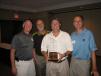(L-R): Andy Bazan, Bob Joynt and Marty Ahrendt, all of Finkbiner Equipment, and Steve Nenn of Wells Fargo Equipment Finance show off their award at IED’s Golf Outing.
