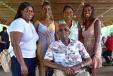 101-year-old retiree Joe Martins is pictured with his family at the O&G retiree picnic.