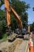 David Tinker Excavating’s Case CX145D SR 34,000-lb. excavator doing water line work on Tower Road in Brookfield, Conn.