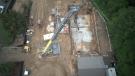 UMA’s team worked in a 23-ft.-deep-by-56-ft.-wide excavation to install rock anchors at the Blankets Creek Pump Station.
