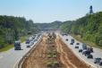 Grading and drainage within the median of the I-485 Express Lanes project.