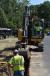 Installing 1,200 ft. of underdrain with a John Deere 75G excavator along Trombley Road in East Windsor, Conn.