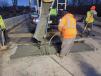 Crews used a 24-hour quick cure concrete with a 5000 psi mix. 