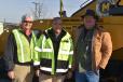 (L-R) are Jim Smith, sales rep of H.O. Penn Machinery; Dennis Kellerman, president of Metro Paving; and Brian Cox, paving operator/supervisor of Metro Paving.
(CEG photo)