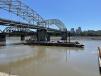 Lower river levels have been an issue for the contractor to move equipment around in the river.(MoDOT photo) 