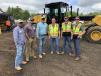 (L-R) are Jeff Pittman, Billy Lassiter and Jason Hair, all of Collins Hammett Construction in Greer, S.C.; and Joe Blanchard, Oliver Belue and Brad Fultz, all of Blanchard Machinery.