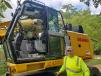 John Coffey with his new Gradall XL4300 V rough terrain wheeled excavator.
(CEG photo) 