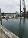The concrete piles in the water are part of the new water pier.
(Photo courtesy of Sully-Miller) 