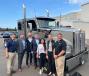 (L-R): Rick Perreault, Kenworth R&D Center; PACCAR’s Joshua Schillereff and Josh Lemke; Matt Lobe, PACCAR Parts; and Kenworth’s Airam Batdorf, Sarah Abernethy and Mark Buckner. The group supported company recruitment efforts at the Hiring Our Heroes event at Joint Base Lewis-McChord (JBLM) featuring a Kenworth W990 and booth displays.
(Photo courtesy of Kenworth) 