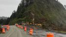 The landslide caused approximately 200 yds. of highway to drop as much as 12 ft. in some spots.(Photo courtesy of ODOT.)
