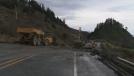 Crews first noticed landslide activity on Jan. 2, when large cracks formed in the pavement. The cracks were patched, but by Jan. 6, a sunken hole had formed in the northbound lanes, prompting a lane closure and 24-hour flagging for traveler safety.
(Photo courtesy of ODOT.)