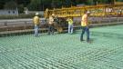 Workers make inspections before a bridge deck pour.
(Photo courtesy of PennDOT.) 