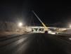 Construction teams use a crane to bring beams into place for the work on Desert Road in Freeport.(Photo courtesy of MaineDOT.) 