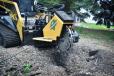 The miller stump grinder attachment allows the operator to cut stumps up to 36 in. in diameter without ever moving the carrier. 
