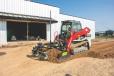 BGT Contractors’ Trevor McAlevy puts a parking lot to grade with a Takeuchi TL12V2 compact track loader equipped with a GPS grading attachment. “I was thoroughly impressed with not only the power but how smooth it was,” said McAlevy. “Our production is outstanding.”
(Kirby-Smith photo) 