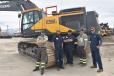 The team from Jones Excavating came to test out these new electric machines and were very impressed with the design and power it offers. (L-R) are “Bobbo,” Ryan Stanley, Parker Gammon, Frank Kierce and “Mel.”(Arnold Machinery photo) 
