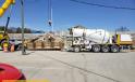 Yonkers Contracting crews pour concrete for a light pole foundation.
(Connecticut Department of Transportation photo)