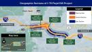 The I-70 Floyd Hill Project will be constructed in three sections — East, Central and West.
(CDOT photo)