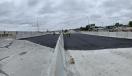 The final stages of Buckley & Co.'s temporary highway on I-95.
(PennDOT photo) 