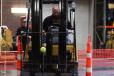 Ed Bostron demonstrates his forklift skills.
(Butler Machinery photo) 