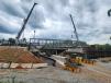 For this project, Triton rented cranes to set up the temporary bridges and new structural steel.
(Maryland Department of Transportation’s State Highway Administration photo) 