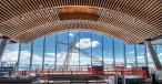 The roof, crafted mainly from regionally and sustainably sourced wood, has been fully prefabricated between the active runways of the airport over the course of a year.
(Mammoet photo) 