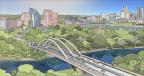 The Arch bridge concept spans 446 ft. over the Licking River and features three slender steel arches that reach 58 ft. over the roadway. 