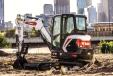 The E40 is a minimal tail swing excavator, with less than 2 in. of overhang and a standard long arm.