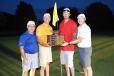 The GOMACO Invitational “Grand” Champion team was from the Mapleton golf course and included (L-R) Mike Mandozzi of Construction Equipment Magazine; Mark Brenner of GOMACO; Charlie Knudsen of Concrete Technologies Inc.; and Blake Driskell of Gerdan Slipforming.
(GOMACO photo) 