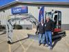 Ready to introduce customers to this Takeuchi TB350R-CR compact excavator are Jeff Baldwin (L), regional project manager of Takeuchi, and Doug Juergensen, vice president and COO of Luby Equipment Services.
(CEG photo) 