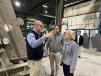 AEM Senior Vice President Kip Eideberg (L) and Conn-Weld Industries President Marvin Woodie (R) discuss manufacturing policies with U.S. Sen. Shelley Moore Capito during a tour of Conn-Weld’s facility on Nov. 17, 2023. (Association of Equipment Manufacturers photo)