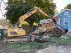 Initial construction started in October, with the demolition of two houses in Lansing and the removal of trees in Wisconsin.
(Iowa DOT photo) 